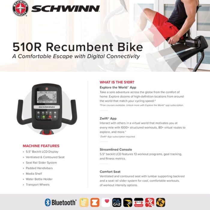 Schwinn 510R אופני כושר עם משענת גב